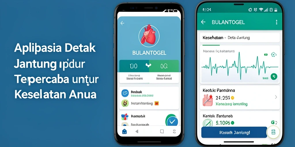 Antarmuka aplikasi BULANTOGEL menampilkan grafik detak jantung yang informatif.