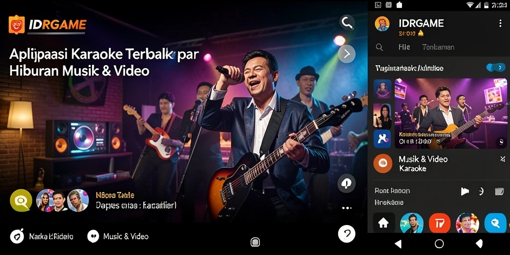 Antarmuka stylish dan user-friendly IDRGAME untuk pengalaman Karaoke.