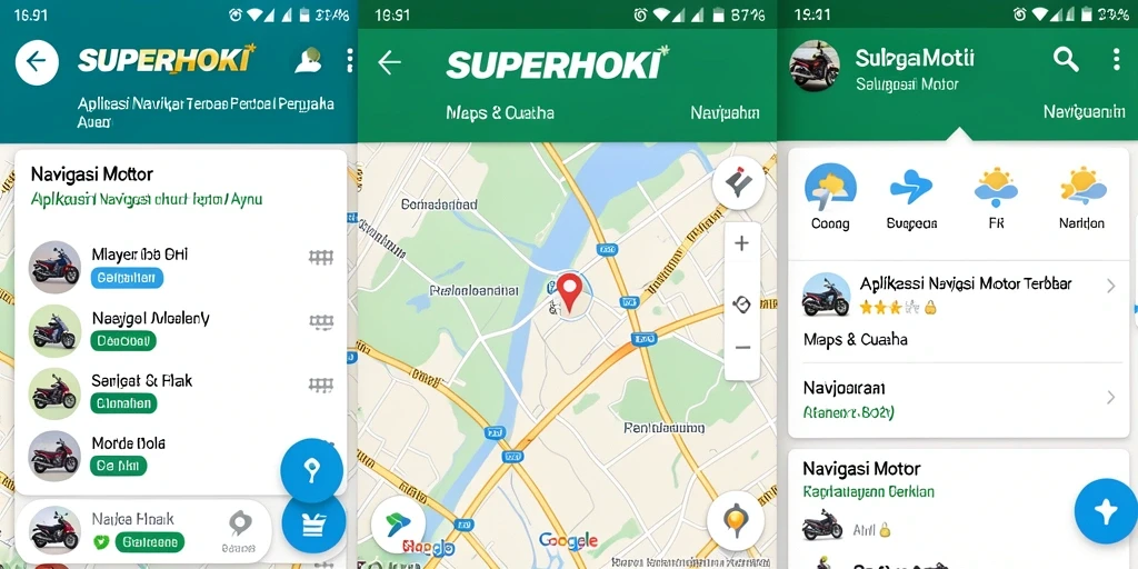 Antarmuka pengguna SUPERHOKI yang ramah dan intuitif untuk navigasi motor.