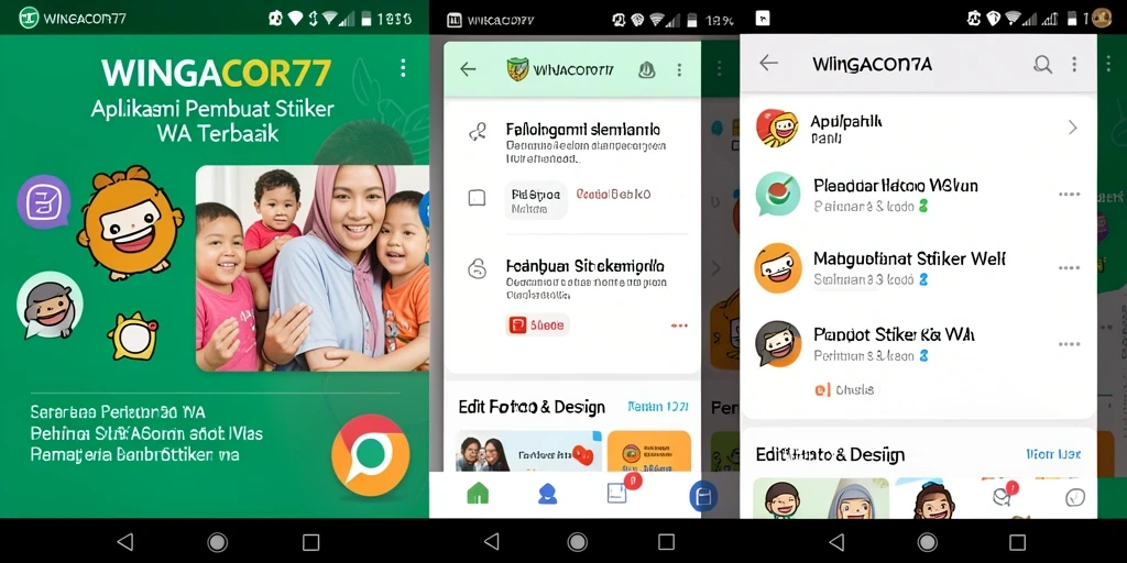 Tampilan antarmuka aplikasi WINGACOR77 untuk membuat stiker WA.