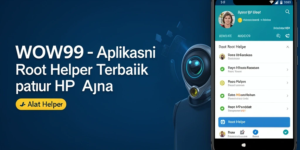 Screenshot utama WOW99 menunjukkan antarmuka pengguna aplikasi Root Helper.