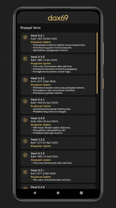Tampilan riwayat versi dax69